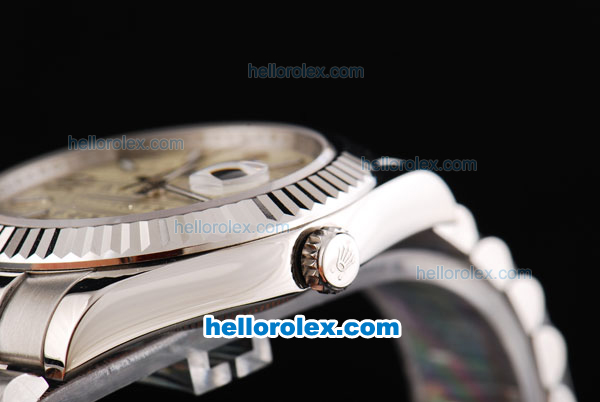 Rolex Datejust II Oyster Perpetual Automatic Movement Silver/Yellow Rolex Logo Dial with Stick/Numeral Marker and SS Strap - Click Image to Close